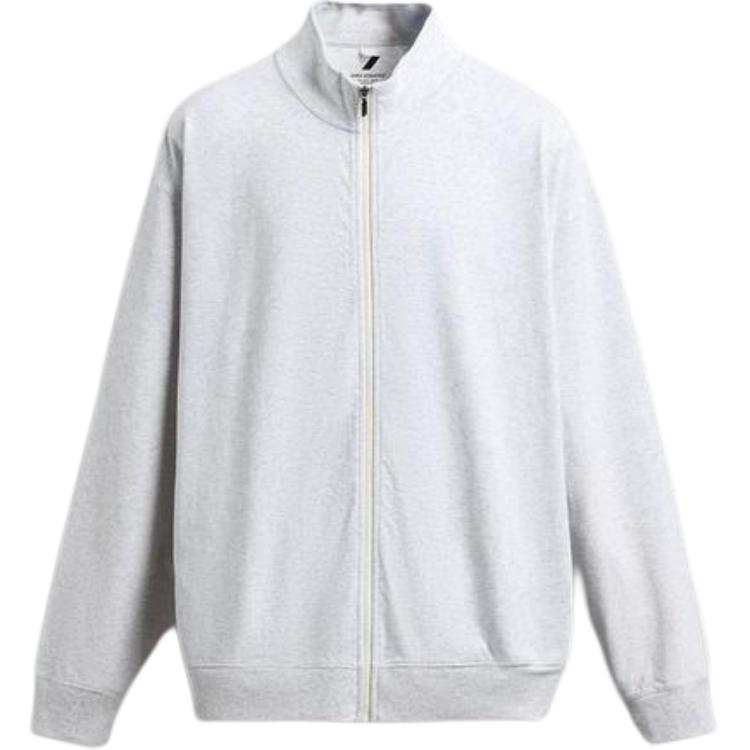 ZARA Sweatshirts Men's Zebra Print Gray Stand Collar Moderate