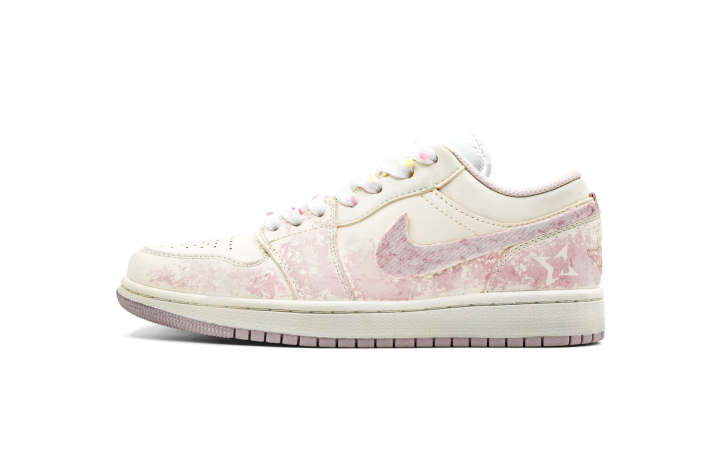 Jordan Jordan Air Jordan 1 Dusty Cherry Blossom Pink Cushioning Slip Resistant Abrasion Resistant Low top