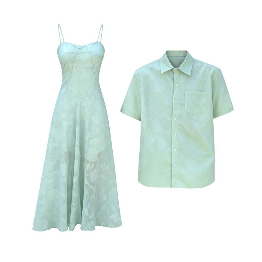 TUSHIFEI Couple Sets Women's Polo Collar Moderate Long