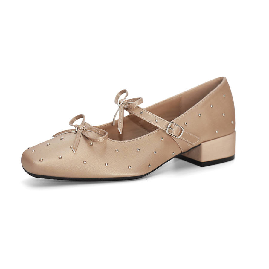 Lanza Mary Jane Shoes Women's Champagne/Black