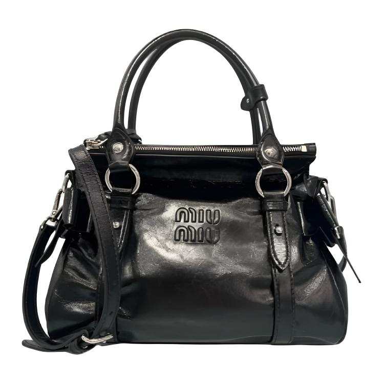 MIU MIU Leather Handbag Small Women's Black