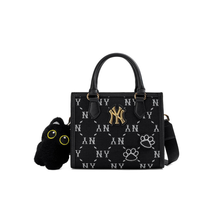 MLB MLB New York Yankees Monogram Polyester Crossbody Handbag Small Unisex Black