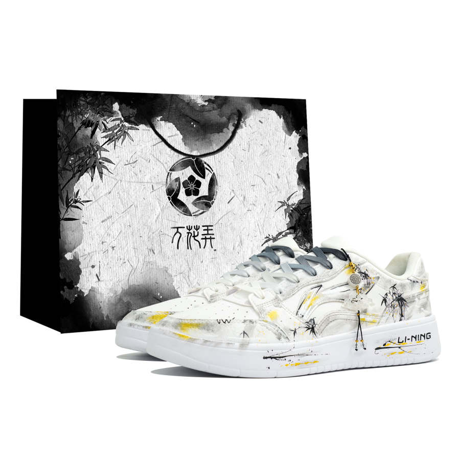 Li-Ning Li Ning Sycee Wan Hua Nong, Ink Bamboo Stunning, Shopping Bag Abrasion Resistant Breathable Low top Skateboard Shoes