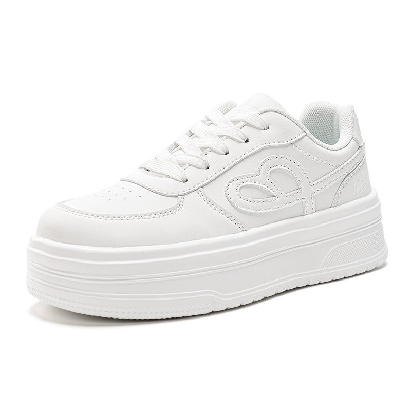 Warrior Height Increasing Abrasion Resistant Lightweight Slip Resistant Low top Skateboard Shoes Women's White
