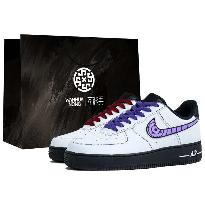 Nike Nike Air Force 1 Slip Resistant Low top Skateboard Shoes Unisex Red Purple Mismatched