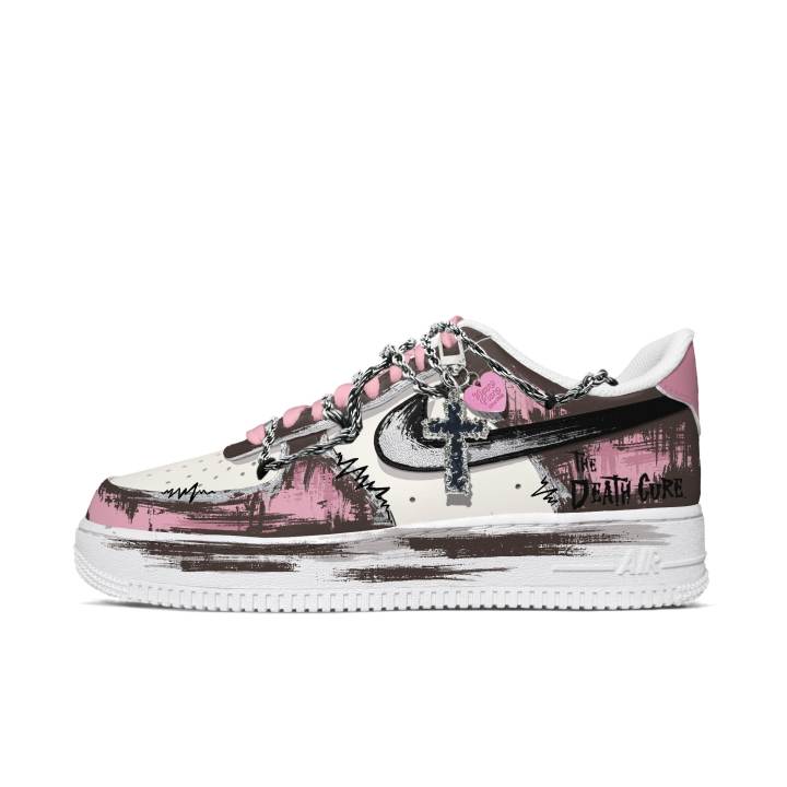 Nike Nike Air Force 1 Cow Leather Abrasion Resistant Low top Skateboard Shoes Men's Pink