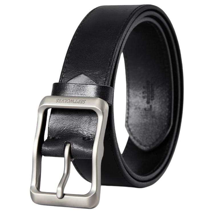 SEPTWOLVES Cow Leather Zinc Alloy Leather Belts Men's 3.8cm