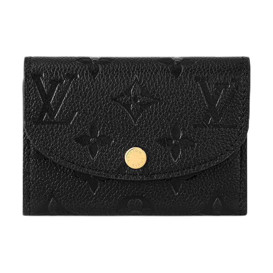 LOUIS VUITTON Rosalie Cow Leather Card Holder, Coin Purse Women's Black
