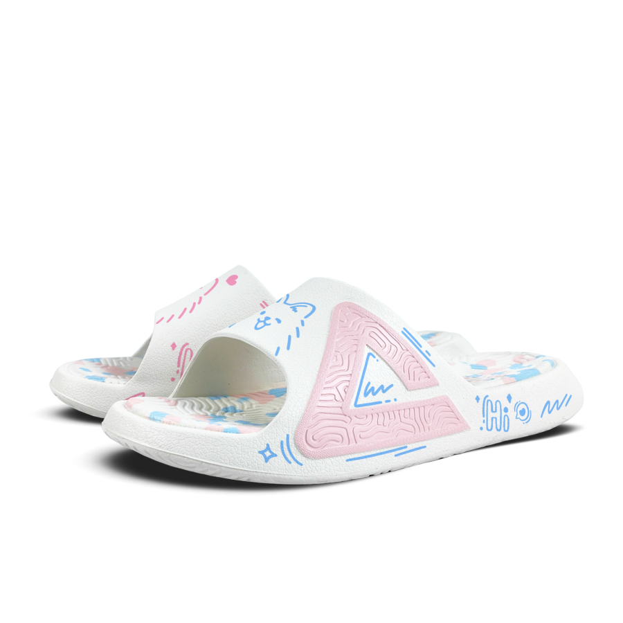 PEAK EVA Graffiti Cute Pet Quiet Slip Resistant Quick Dry Cushioning Slide Slippers Unisex