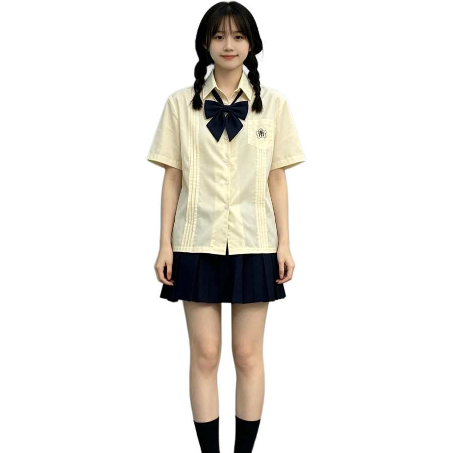 Cotton Gene Two Piece Skirt Sets Women's Polo Collar Moderate Short