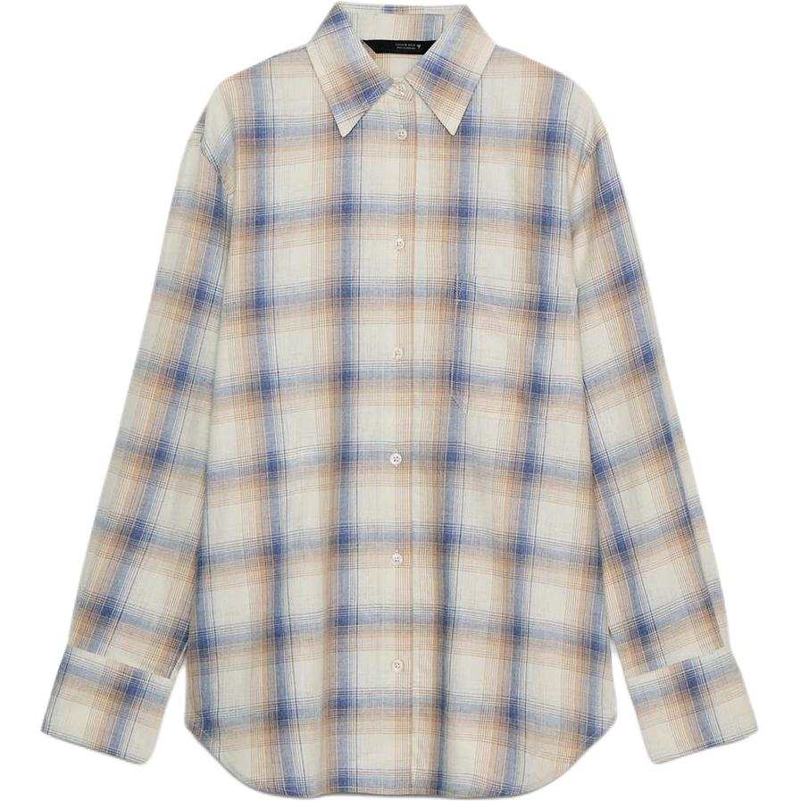 ZARA Shirts Women's Sand/Blue Lapel