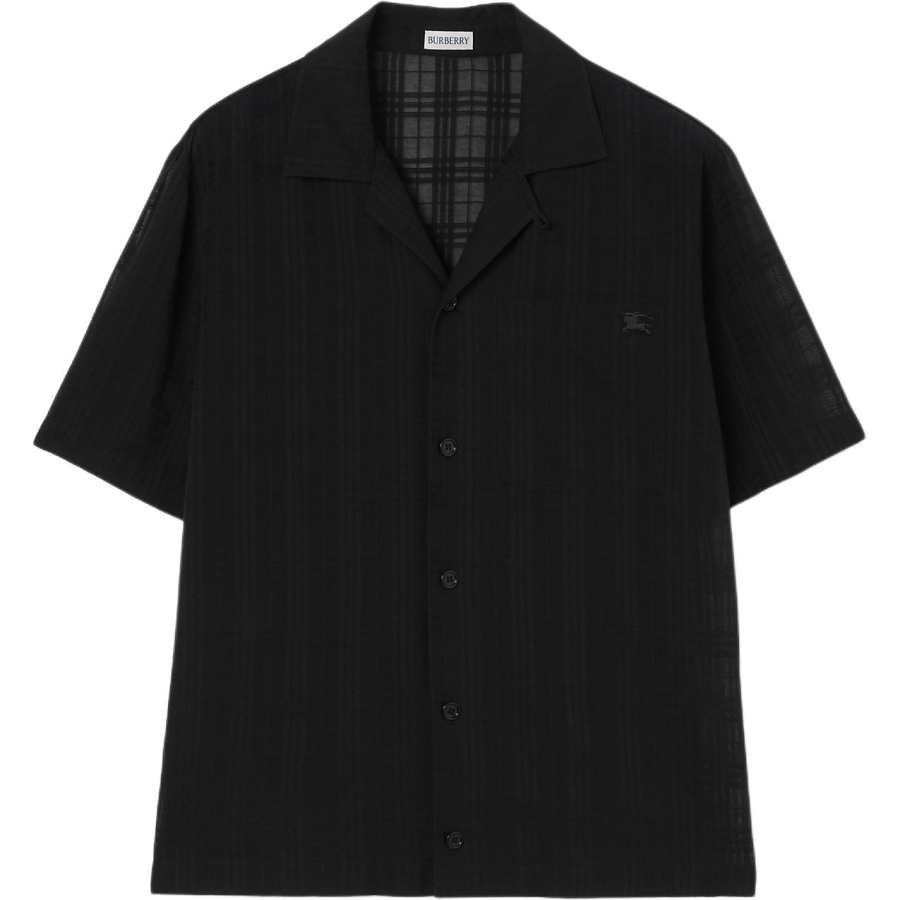 Burberry Shirts Men's Black Lapel Moderate Other