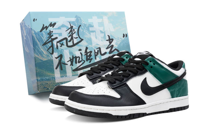 Nike Nike Dunk Slip Resistant Abrasion Resistant Low top Skateboard Shoes Unisex Black Green