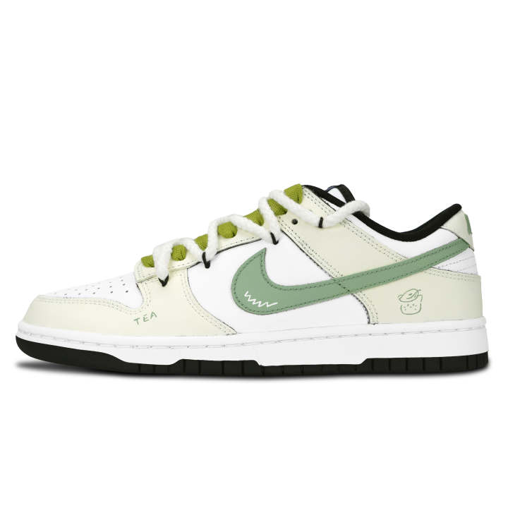 Nike Nike Dunk Black White, Qingyun Tea Sweet Leather Low top Skateboard Shoes Unisex Yellow Green