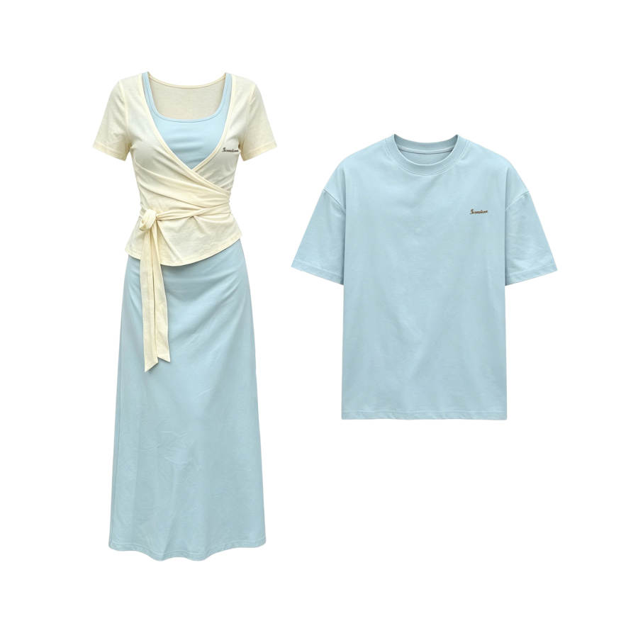 TUSHIFEI Couple Sets Women's Crew Neck Moderate Long