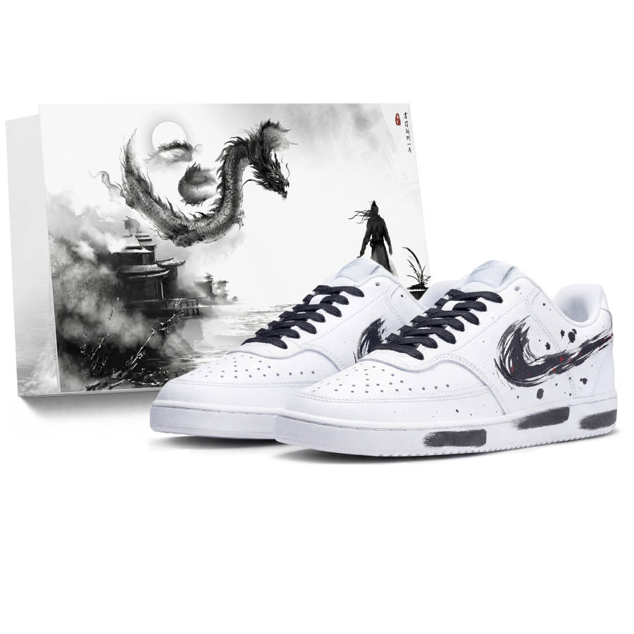 Nike Nike Court Vision 1 Low Formal Wear, Chinoiserie, Ink Shadow Companion Slip Resistant And Breathable Low top