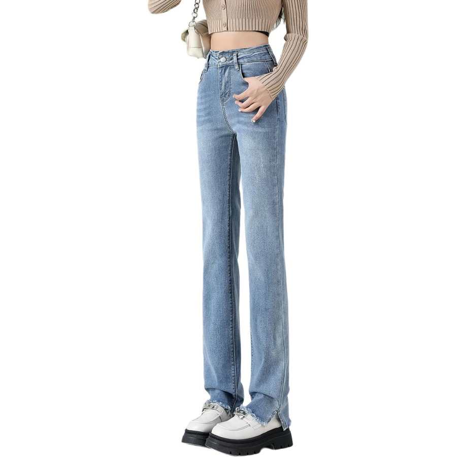 Tonlion Jeans Women's Medium Blue Moderate Straight Fit Pants