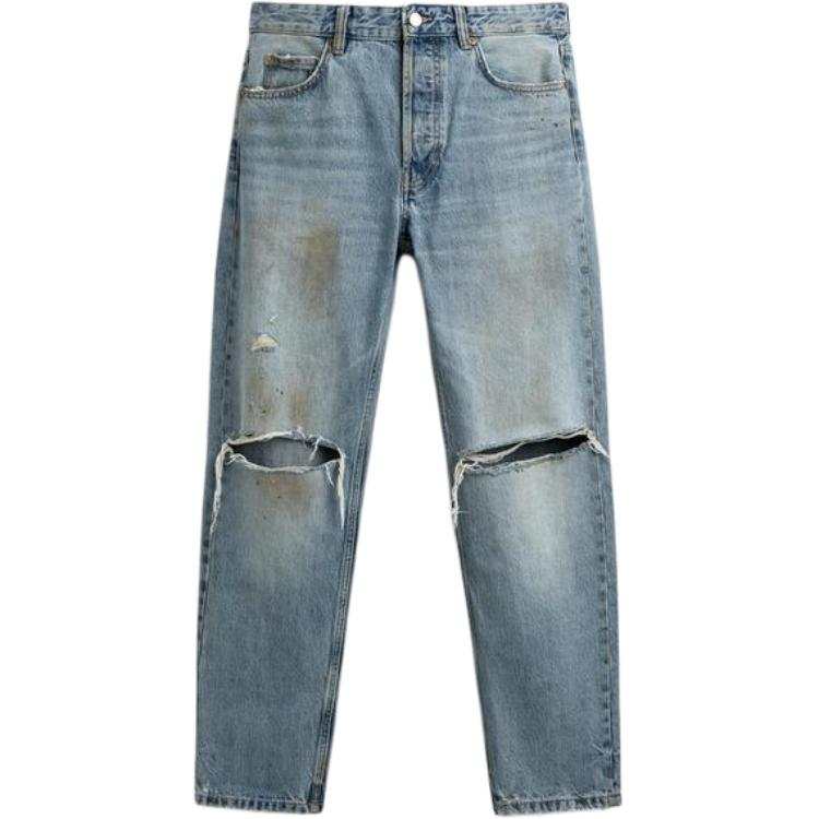 ZARA Jeans Men's Blue Moderate Straight Fit Pants