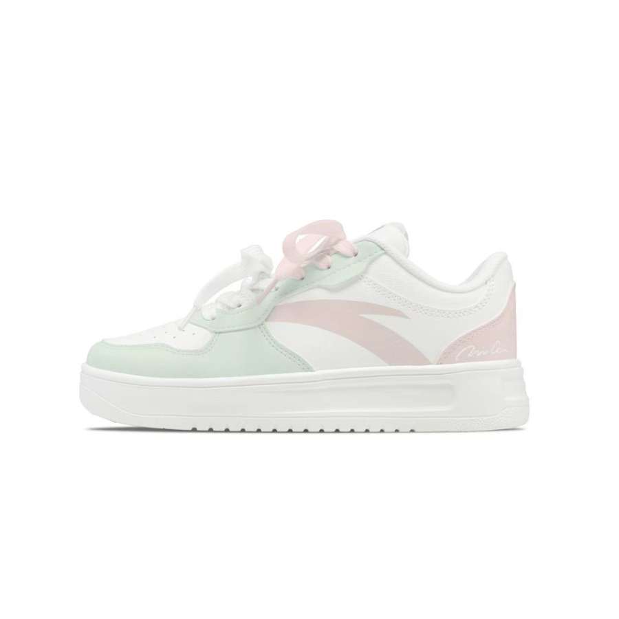 Anta Mint Candies Green Pink Men's, Niche, Campus Style Couple, Cute Versatile, Comfortable Synthetic Leather