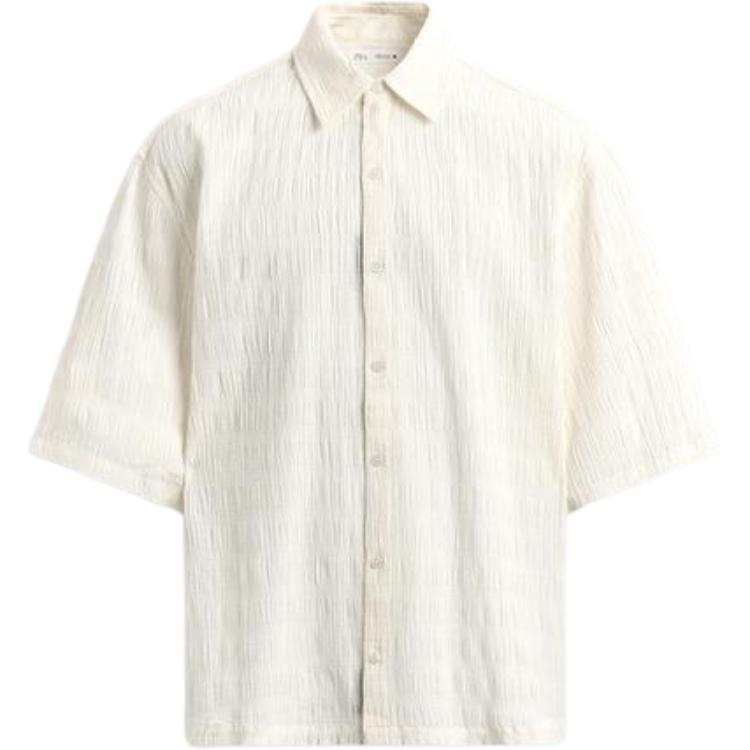 ZARA Shirts Men's Frosted White Lapel Moderate