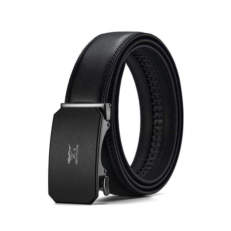 SEPTWOLVES SEPTWOLVES Zinc Alloy Split Cow Leather Belts Men's 3.5cm