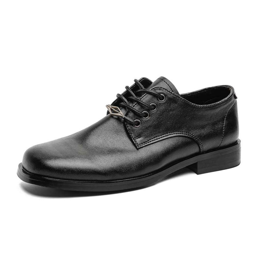 Lanza Vintage British Style Niche Premium Aesthetic Commute Business Everyday Formal Wear Square Toe Derby Shoes