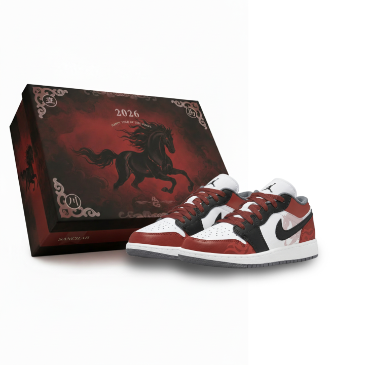 Jordan Jordan Air Jordan 1 Riding The Red Horse And Galloping With The Wind Abrasion Resistant Low top