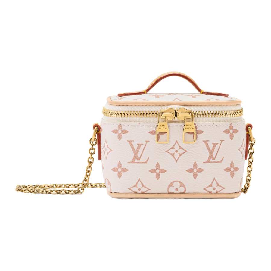 LOUIS VUITTON Monogram Coated Canvas Shoulder Bag, Crossbody Bag, Handbag Women's Beige