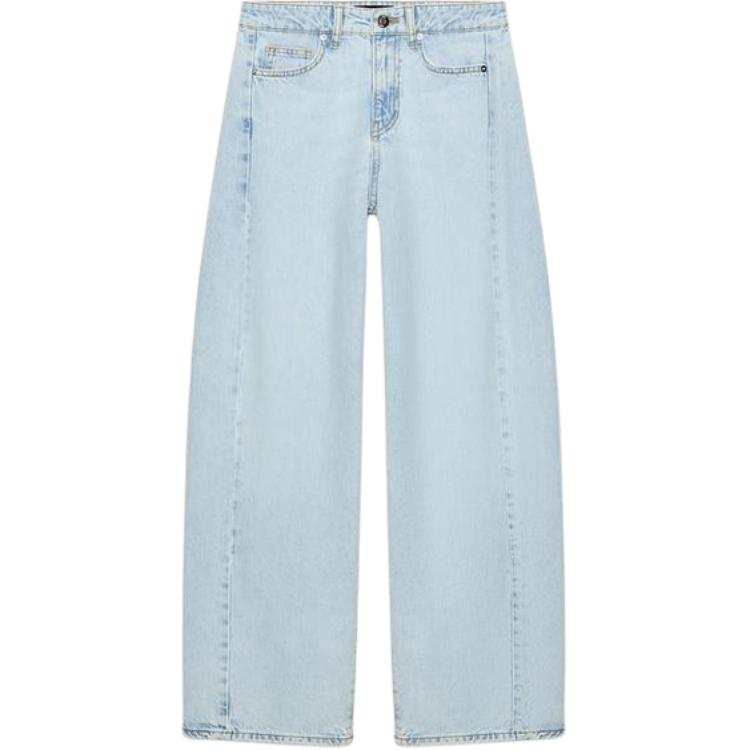 ZARA Jeans Women's Light Blue Moderate Wide Leg Pants
