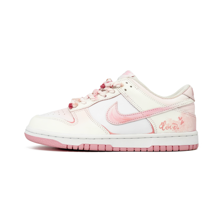 Nike Nike Dunk Slip Resistant, Abrasion Resistant, Breathable Low top Skateboard Shoes Women's Yellow Pink