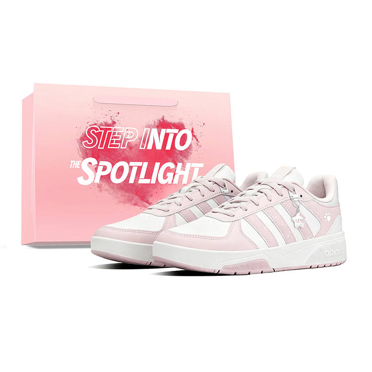 Adidas Adidas COURTBEAT Kitten Leather Skateboard Shoes Unisex White Pink