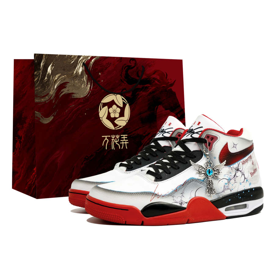 Nike Nike Flight Legacy Wan Hua Nong, Blood Vein Whisper, Shopping Bag Abrasion Resistant Mid top Vintage Basketball Shoes