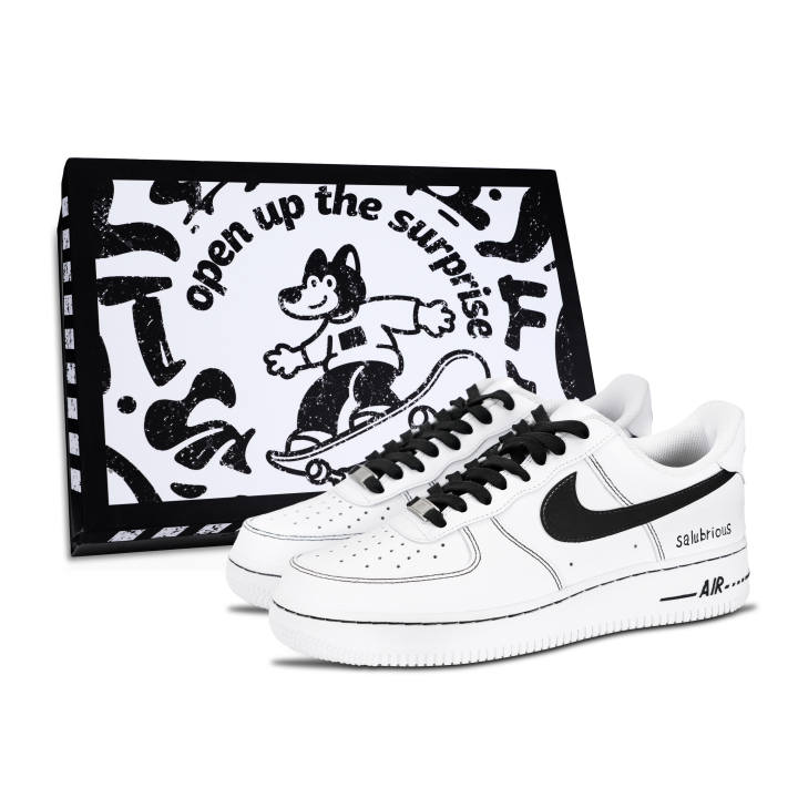 Nike Nike Air Force 1 Air Force 1, Simple Line Style Leather Slip Resistant Abrasion Resistant Low top Skateboard Shoes