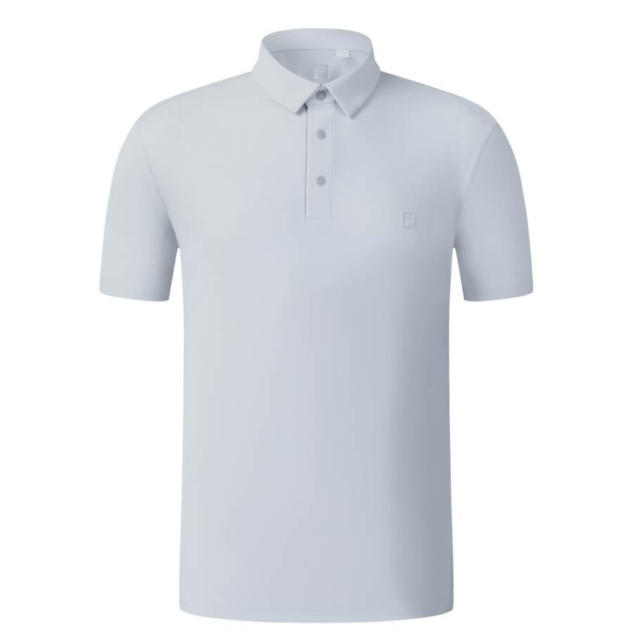 FILA Fitness Polo Shirts Men's Clear Water Gray Polo Collar Moderate Straight Fit