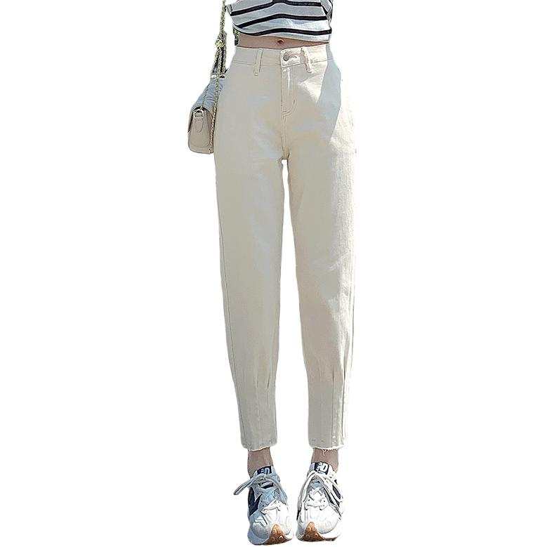 Tonlion Jeans Women's Beige Apricot Thin Harem Pants