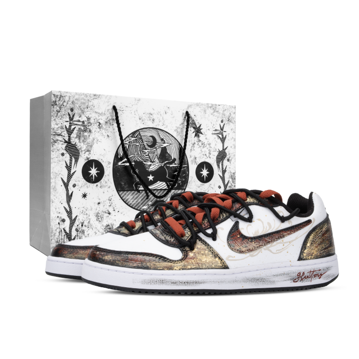 Nike Nike EBERNON Monster Lab, Gluttony Low top Skateboard Shoes Men's Black White Red