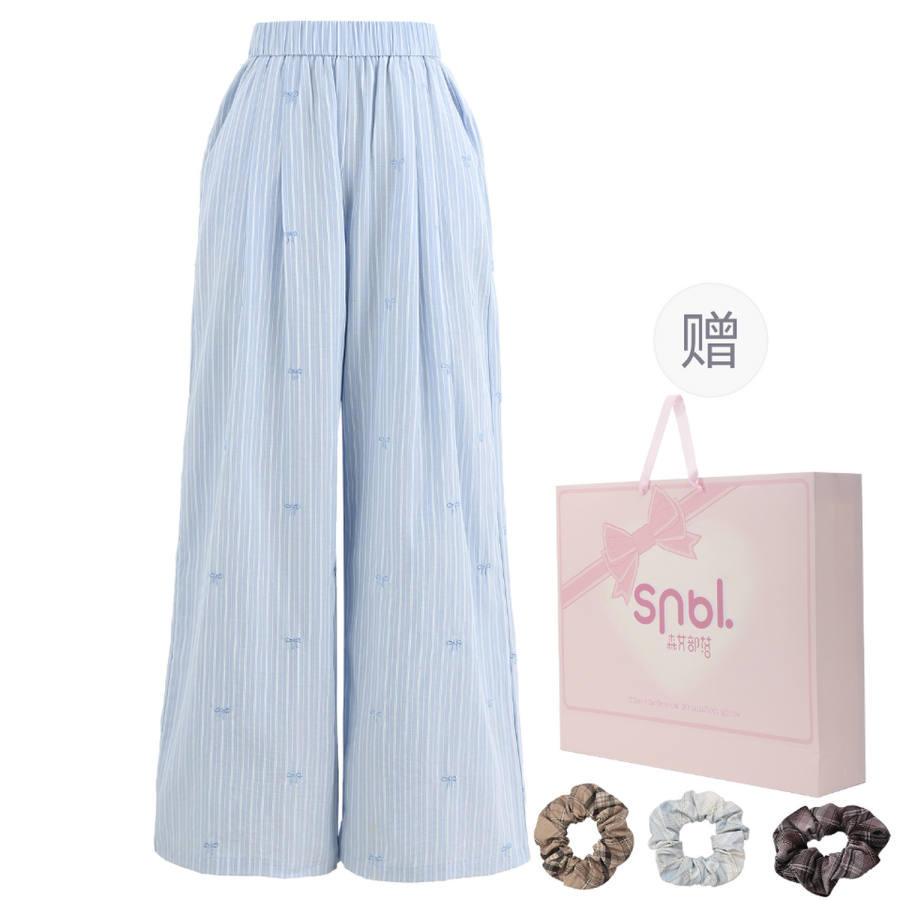 SNBL Casual Pants Women's Blue Moderate Wide Leg Pants