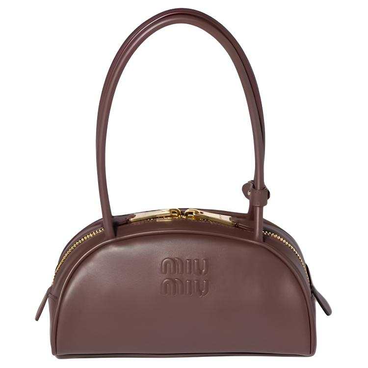 MIU MIU Beau Cow Leather Handbag, Shoulder Bag Small Women's Brown