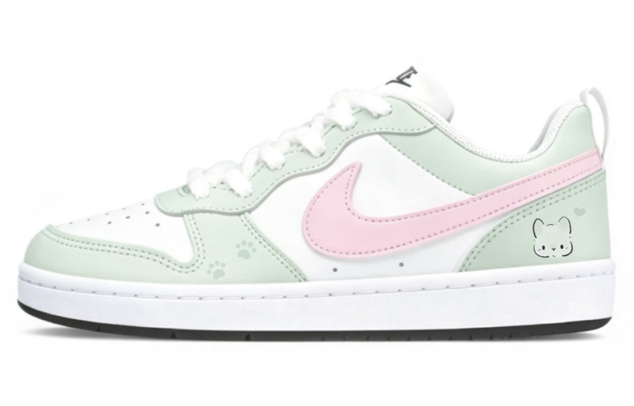 Nike Nike Court Borough Mint Peach Mist Abrasion Resistant Low top Kids' Skateboarding Shoes Pink Green Unisex
