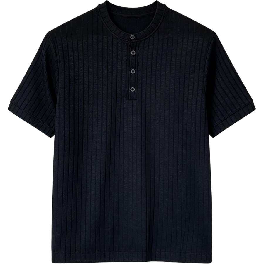 Lnga Landgre T Shirts Men's Henry Collar Moderate Straight Fit