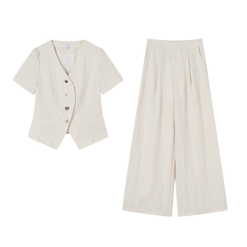 XIANGYING Casual Suits Women's V Neck Thin