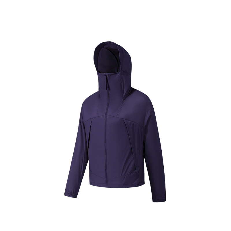 ANTA Jackets Women's Sand Gray Purple Hooded Thin Other
