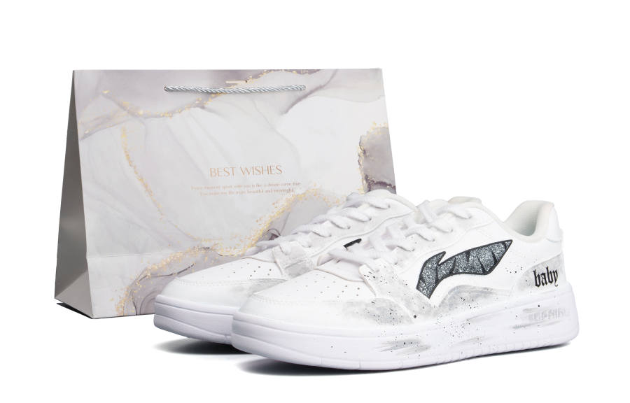 Li-Ning Li Ning Sycee Cushioning Impact Resistance Low top Skateboard Shoes Unisex White