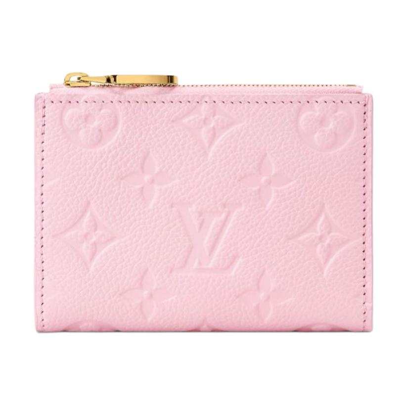 LOUIS VUITTON Lisa Monogram Empreinte Cow Leather Wallet Women's Paper Waste Pink