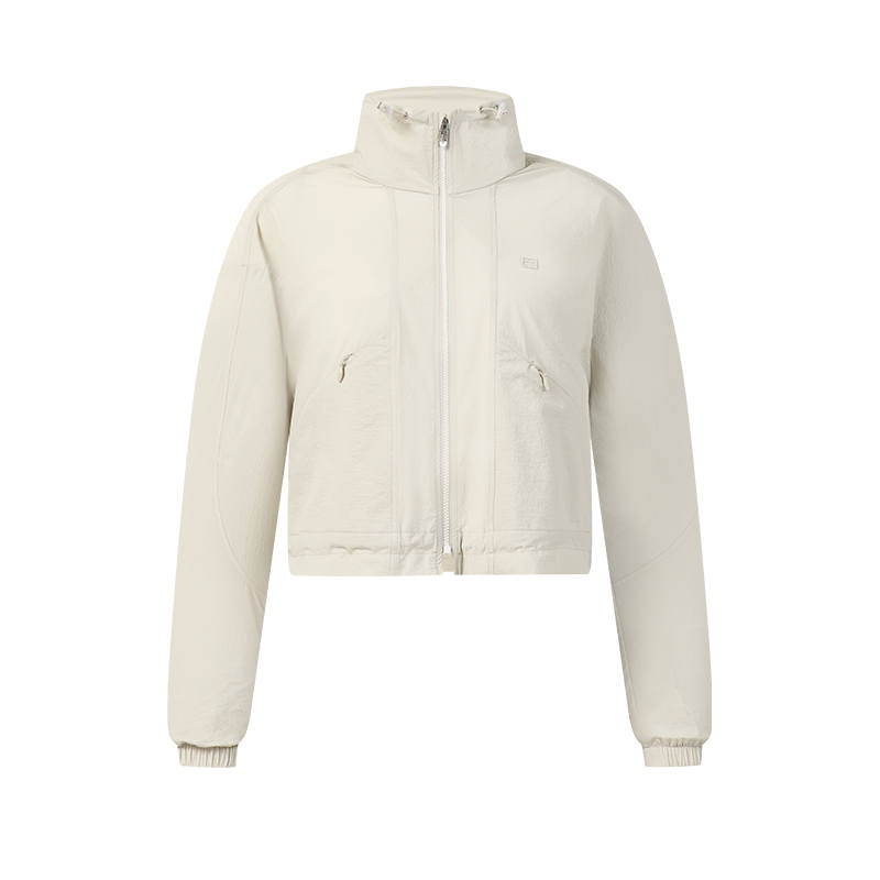 FILA Fitness Jackets Women's Oatmeal Gray GY Stand Collar Moderate Other