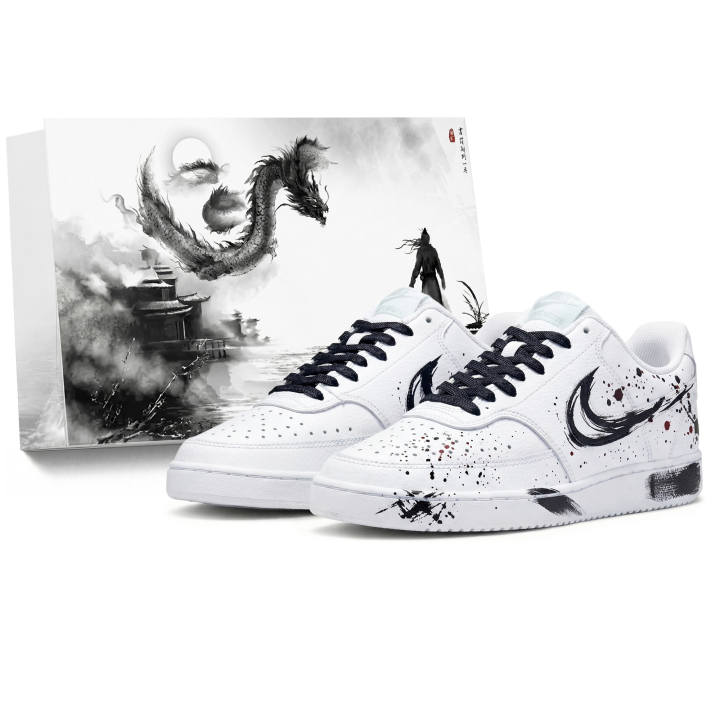 Nike Nike Court Vision 1 Low Shopping Bag, Chinoiserie, Aiming At The Mountains And Rivers Slip Resistant And Breathable
