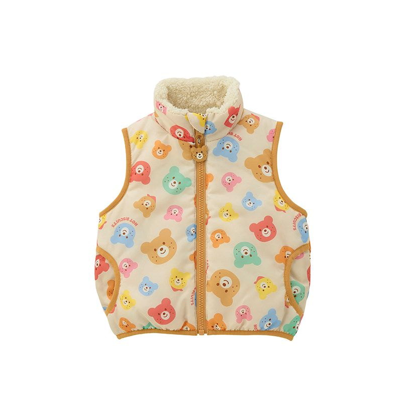 MIKI HOUSE Kids Vests Half Turtleneck Thickened And Fleece Lined