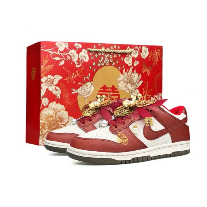 Nike Nike Dunk Vassell Synthetic Leather Low top Skateboard Shoes Unisex Red White