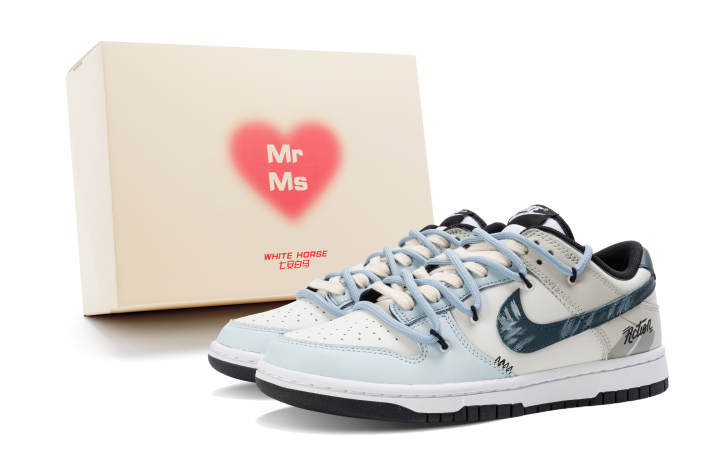Nike Nike Dunk Slip Resistant Abrasion Resistant Low top Skateboard Shoes Unisex Blue Brown