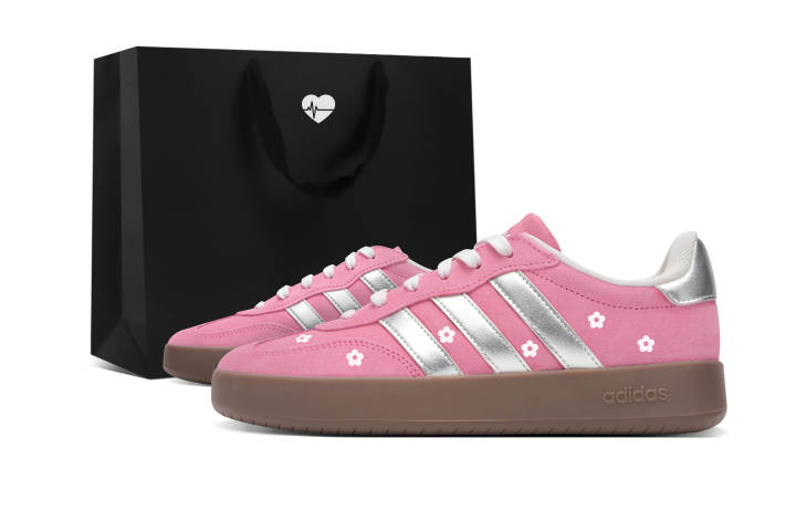 Adidas Adidas BARREDA Slip Resistant Lightweight Low top German Army Trainers Unisex Silver Pink